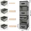 GRANNY SAYS Hanging Closet Organizer 6 Shelves, Closet Organizers and Storage with 5 Drawers, 6 Side Pockets Closet Hanging Organizer, Hanging Storage Organizer for Closet, Baby Clothes, Gray (Inseparable)