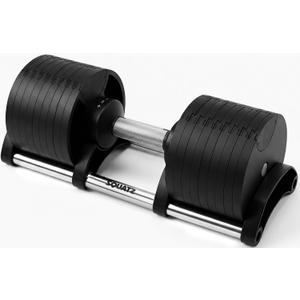 SQUATZ Adjustable Dumbbell, 9 Resistance Options Ranging From 4.5 To 70 lbs., Single Dumbbell with Twist Lock, Anti-Slip Metal Handle, Compact Home Gym Weights with Quick Change Plates, Secure Grip