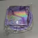 97 Pcs Purple Party Supplies Disposable Tableware Set, Holographic Plates, Napkins, Forks & Tablecloth for Teen Birthday Decorations, Serves 24