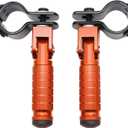 M8 Motorcycle Foot Rests Fit 1.22-1.29in Motorbike Brackets Foldable Foot Pegs Front Footpeg Rear Footpeg Anti-Skid Rearsets Folded Footrest 90 Degree Fixed Folding Passenger Pedal Supports (Orange)
