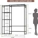 Neprock Wardrobe Closet, Portable Clothing Rack for Hanging Clothes, Free Standing Closet Organizers and Storage System with 4 Tiers Shelves for Cloakroom Bedroom, Black