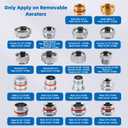 iFealClear 18 Pcs Brass Faucet Adapter Kit, Kitchen Sink Aerator Adapters with 4 Pcs Removal Wrench Tools, Male Female Connectors for Faucet with Removable Aerators to Water Filter, Garden Hose, Rv