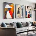 Wall Art Minimalist Canvas Decor Set of 3,Black Framed Abstract Paintings Art,Modern Famous Aesthetic Posters Prints for Living Room Bathroom Bedroom Large Size 20x28In, 20 "X 28" X 3 pieces