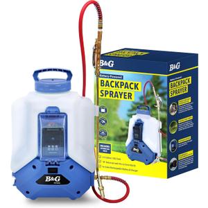 B&G Battery-Powered Backpack Sprayer (2.5 Gallon) Cordless Electric Sprayer with Extenda-Ban Valve & 18 Extension | 21V 5.2Ah Rechargeable Battery | Adjustable 10-95 PSI | Brass Pin-to-Cone Tip