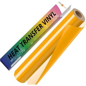 HTVRONT Dark Yellow HTV Vinyl Roll - 12" x 10ft Dark Yellow Iron on Vinyl for All Cutting Machines, Heat Transfer Vinyl Rolls for t Shirts - Easy to Cut & Weed for Heat Vinyl Design