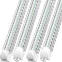 SHOPLED LED Shop Light 5FT, 50W 6750LM 6000K Cool White, V-Shape T8 Linkable LED Tube Lights, Work Shop Lights for Garage, Workbench, Basement, ETL Listed, 4 Pack