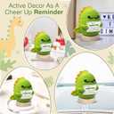 Gossby Handmade Positive Dinosaur Crochet with Message - Gift for Teacher - THANK YOU FOR HELPING ME GROW - Appreciation, Thank You, Christmas, End of Year Gift from Student - Knitted Decor