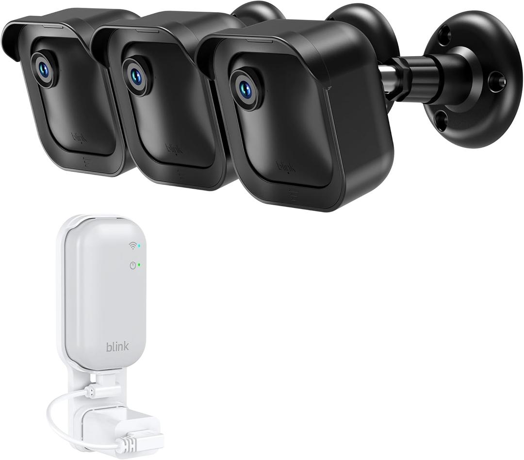HomeMount All-New Blink Outdoor Camera Mount, 3Pack Weatherproof Protective Housing with 360 Adjustable Bracket and Sync Module Mount, Compatible with Blink Outdoor 4th & 3rd Gen Cameras Wireless