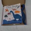 Richgv Baby Books Toys 0-6-12 Months, Baby Boy Gifts Touch and Feel Crinkle Books with Dino Doll, Newborn Infant Carseat Toys 6-9-12 Months Shower Gifts Easter Basket Stuffers