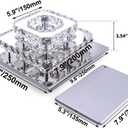 FRIXCHUR Crystal Ceiling Light Square Chandelier Modern LED Flush Mount 2 Layers Ceiling Lamp Lighting Fixture for Dining Room Living Room Bedrooms Kitchen Hallway Foyer (Cool White)