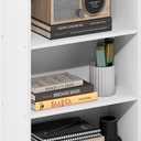 Furinno Basic Book Shelf, 3-Tier Bookshelf, Cube Storage Organizer Bookcase with Open Shelf, 7 x 17 x 26, for Living Room, Bedroom, Home Office, White