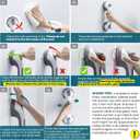 TAILI Shower Grab Bar, 2 Pack 12 Inch Suction Grab Bars for Bathtubs and Showers for Elderly, Shower Handle for Seniors Bathroom Safety Grip, No Drilling Removable,Grey