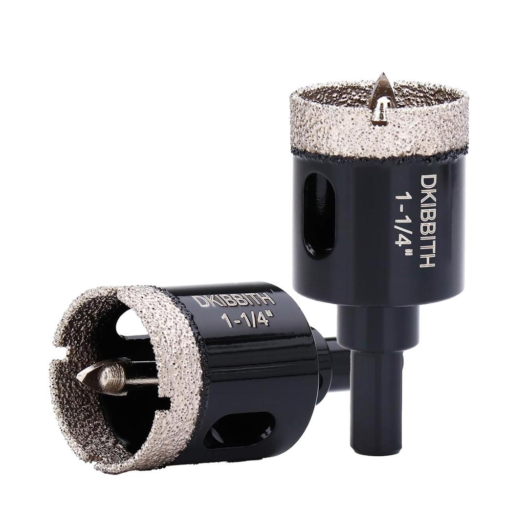 1-1/4" Diamond Hole-Saw Bits with Pilot Drill Bit - 1.25" Diamond Tipped Tile Hole Saws with Guiding Bit for Accurate Drilling Porcelain Tile Ceramic Pottery Granite Stone Glass Bottles 32mm