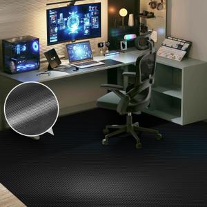 60 x 75 Waterproof Chair Mat for Hardwood, Office Chair Mat for Rolling Chair, Desk Mat for Hardwood Floor, Floor Mat for Home Office, Anti-Slip PVC Floor Protector for Gaming Room (Black)