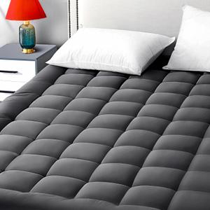 EASELAND Queen Size Mattress Pad Pillow Cover Quilted Fitted Mattress Protector Cotton Top 8-21" Deep Pocket Cooling Mattress Topper (60"x80", Dark Grey) (Queen, Dark Grey)