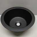 Monarch Abode Kitchen & Bar Sink 12-inch Essex Dual Mount Drop in Bar Prep Sink, Hand Hammered Matte Black Aluminum Sinks, Drop in or Undermount Kitchen Sinks, Single Circular Dual Mount Bowl