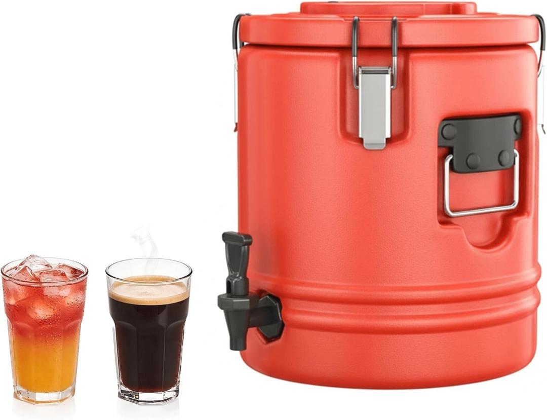5.3 Gallon Insulated Beverage Dispenser, Hot Beverage Dispenser | Water Jug Insulated, 304 Stainless Steel Insulated Drink Dispenser for Hot & Cold Drinks