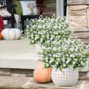 NETAP Outdoor Artificial Flowers UV Resistant, 20 Bundles Fake Realistic Floral Greenery Plants for Outside Porch, Window Boxes, Garden, Yard, Inside Home Table Decor, White