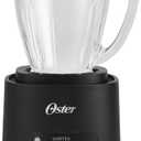 Oster Vortex Glass Blender, Reversible Steel Blades, 800 Watt, Black