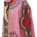 African Dress for Women Print Maxi Dress Sexy V Neck Dashiki Party Dresses Elegant Bohemian Long Sleeve Prom Attire Flowy Cocktail Tropical Vintage Outfits (L)