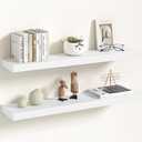 Vivelove 30 Inch Floating Shelves Wall Mounted for Display, 6.5 Deep Duty Shelves with Invisible Brackets for Living Room,Bedroom,Kitchen, Bathroom Storage & Decor,30" Wx6.5 Dx1.4 H - White