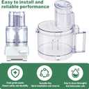 7 Cup FP-631AGTXT-1 with 4 Locking Tabs Complete Accessories Fits Cuisinart Food Processor Replacement Parts,Contain Bowl, DLC-117BGTXT1 Cover, DLC-118BGTXT1 Sleeve and DLC-120BGTX-1 Pusher, DLC-10