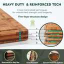 Heavy Duty Bamboo Cutting Board Set 3 Pack Non Toxic Juice Groove Charcuterie Board Book Wood Cutting Boards for Kitchen Solid End Grain Wood Chopping Board Large Butcher Block, Set of 3