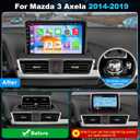 4G+64G Car Radio Stereo for Mazda 3 Axela 2014-2019, Wireless Carplay&Android Auto with Android 13 Support Bluetooth/Voice Control/GPS/WiFi/Back-up Camera/SWC/FM, 9 Inch IPS Touch Screen