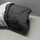 SunStyle Home Full/Queen Comforter Sets 7 Pieces, Seersucker Bed in a Bag Lightweight Bedding Sets, All Season Comforters with Flat Sheet, Fitted Sheet, Pillowcase and Pillow Sham, Dark Grey