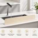 Silicone Sink Splash Guard, 19 Inch Faucet Baffle with Suction Cups, Ivory, for Kitchen Countertop and Bathroom Backsplash