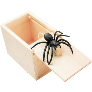 Winbar Rubber Spider Trick Box, Handmade Wooden Trick Surprise Box Spider Hidden in One Box Trick Toys for Adults and Children Pranks for Adults Stuff