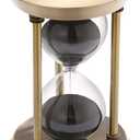 SuLiao Hourglass 30 Minutes Sand Timer, Antique Brass Black Sand Clock Stand, Unity Metal Sand Watch 30 Min, Unique Vintage Small Glass Sandglass for Home, Desk, Office Decorative