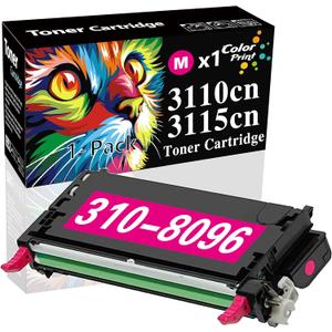 Compatible Toner Cartridge Replacement for 3115CN 3115 for 3110CN 3110 310-8096 XG723 RF013 Printer (Magenta 8,000 Pages, 1-Pack)