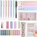Bible Journaling Kit, Include 6 Bible Highlighters and 6 Pens No Bleed, 90 Laminated Bible Tabs, Magnetic Bookmarks, Sticky Notes, Study Supplies Essentials Set for Women & Men