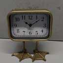 NIKKY HOME Vintage Table Top Clock, Cute Duck Paw Silent Shelf Desk Clock Battery Operated, Home Decor for Living Room, Mantel, Bedroom, Bedside - Gold