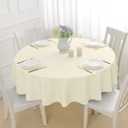Romanstile Round Waterproof Tablecloth, Stain Resistant Washable Table Cloths Wrinkle Free Polyester Table Covers for Kitchen Dining Party Wedding Indoor and Outdoor - Ivory, 90 Inch