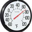 La Crosse 104-134 13.25 Round Indoor/Outdoor Analog Dial Thermometer
