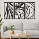 Murallz Metal Wall Art Set of 3 - Modern Design Frames for Home and Office Dcor - Perfect for Living Room, Bedroom, Kitchen, Bathroom, and More - Ready to Hang Decorative Wall Accents