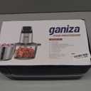 Ganiza Food Processor, 2-Speed Food Chopper Meat Grinder with 8 Cup Stainless Steel & 8 Cup Glass Bowls, Upgraded Button & Smart Overheat Protection Light - Includes Clean Brush, 2 Sets of Blades