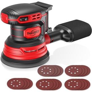Cordless Orbital Sander Compatible For Milwaukee 18V, Electric Orbit Sander with Brushless 12000 RPM 6 Variable discs Speed Sander Machine With Dust Collector for Woodworking Sanding (No Battery)