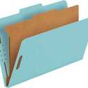 Pendaflex Recycled Classification File Folders, 1 Divider, 2" Embedded Fasteners, 2/5 Tab Cut, Legal Size, Light Blue, Box of 10 (28777R)