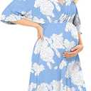 Breastfeeding Dresses Maternity Nursing Dress - Friendly Nursing Dress V Neck Flowy Boho Floral Vacation Dress