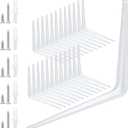 SOUJAP 24 Pack 10 x 12 Inch White Shelving Brackets, Metal L Brackets Supports, Wall Corner Angle Shelf Brackets with 144 Screws and 72 Plastic Expansion Tubes for Wall Hanging
