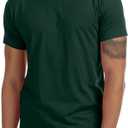 Alternative Men's T-Shirt, Cool Blank Cotton Shirt, Short Sleeve Go-to Tee (Green, XS)