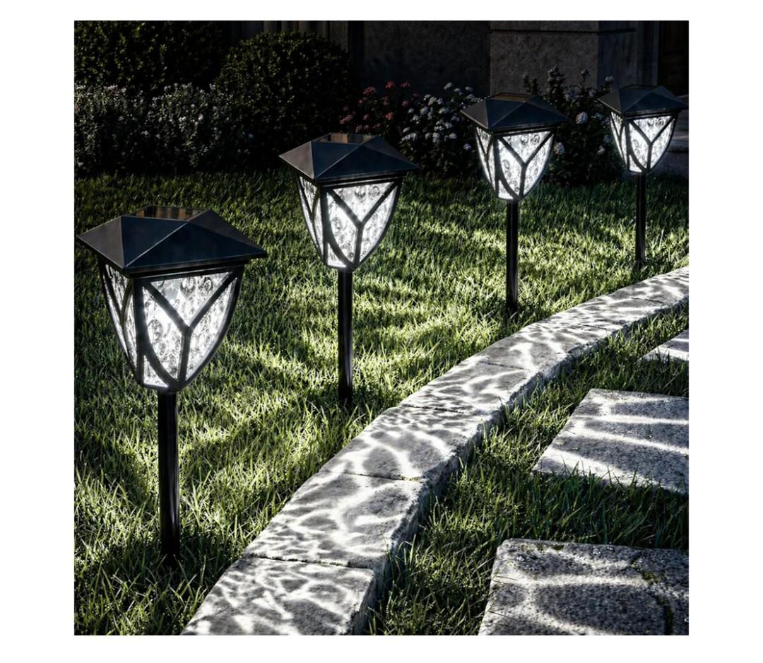 Ensenior Solar Lights Outdoor, 6-Pack LED Solar Garden Lights for Pathway Yard Patio Walkway Planter Walkway Landscape Lighting, IP65 Waterproof, Energy-Efficient Landscape Lighting, 6500K