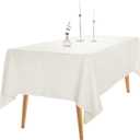 Ascoza 6pack 60x120 Inch Ivory Rectangular Tablecloth 6 Feet Table Cloth in Polyester Fabric for Wedding/Banquet/Restaurant/Parties