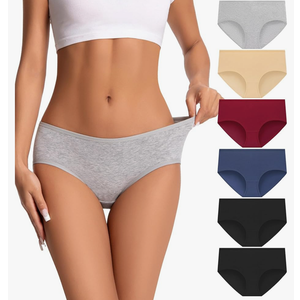 Womens Underwear Cotton Soft Hipster Full Coverage Ladies Stretch Panties  M