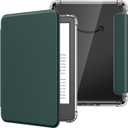 MoKo Case for 6" All-New Kindle (11th Generation-2024/2022 Release), Ultra Clear Soft Flexible Transparent TPU Back Cover with Auto Wake/Sleep for Kindle 11th Generation 2024, Midnight Green