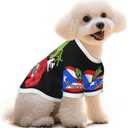 Puerto Rico Frog Flag Dog Shirt Pet Cotton T-Shirt Soft Breathable Dog Clothes Stretchy Puppy Outfit Doggy Tank Top Funny Outdoor Apparel Daily Wear for Small Medium Dogs Cats Brown, Small