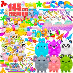 DQstar 145 PCS Party Favors Toys for Kids - Treasure Box for Classroom, Goodie Bags Stuffers, Pinata Fillers, Prize Box, Carnival Prizes, Bulk Toy, Birthday Party Supplies for Ages 4-8-12